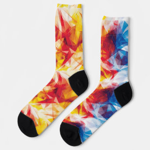 Triangles in vibrant primary colours socks