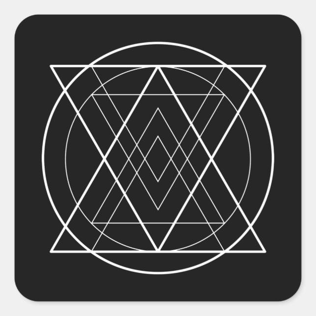 Triangles inside circle sacred geometry square sticker (Front)