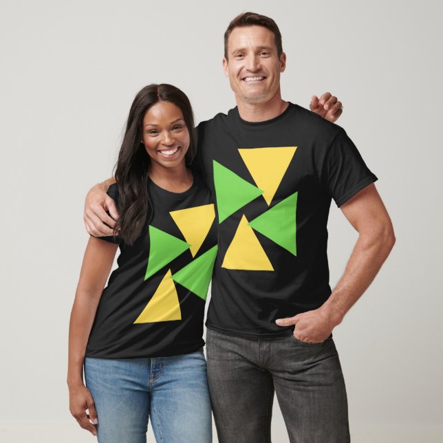 Triangles jaune vert Tshirt (Unisexe)