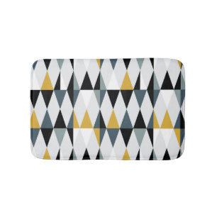 Triangles: Modern Vintage Geometric Pattern. Bath Mat