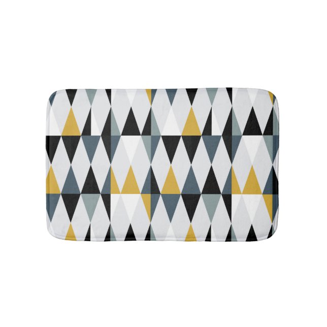 Triangles: Modern Vintage Geometric Pattern. Bath Mat (Front)