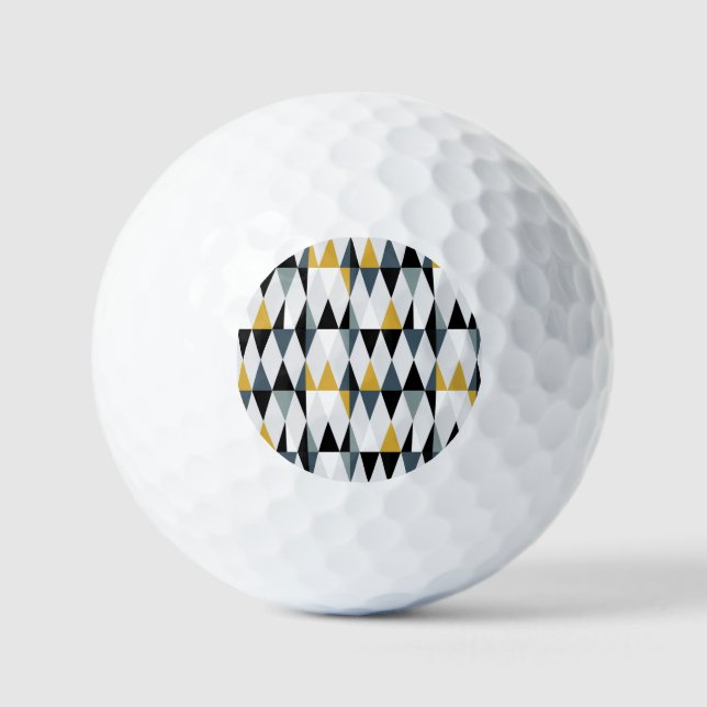 Triangles: Modern Vintage Geometric Pattern. Golf Balls (Front)