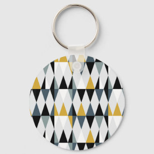 Triangles: Modern Vintage Geometric Pattern. Keychain