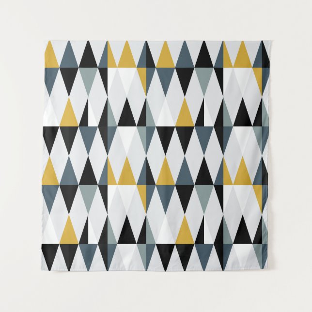 Triangles: Modern Vintage Geometric Pattern. Tapestry (Front)