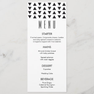 Triangles Modern Wedding Menu