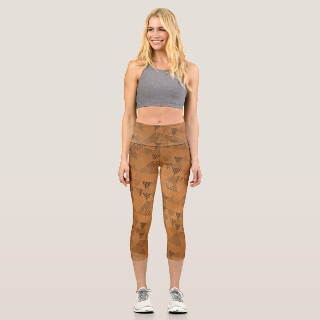 Triangles Pattern 5 Capri Leggings (Front)