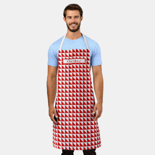 Triangles Pattern DIY Colours Red White SV Apron