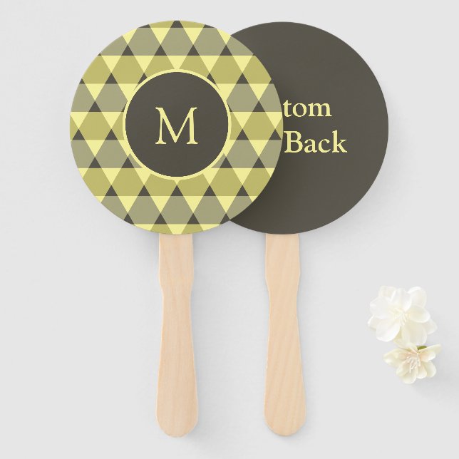 Triangles Pattern Hand Fan (Front and Back)