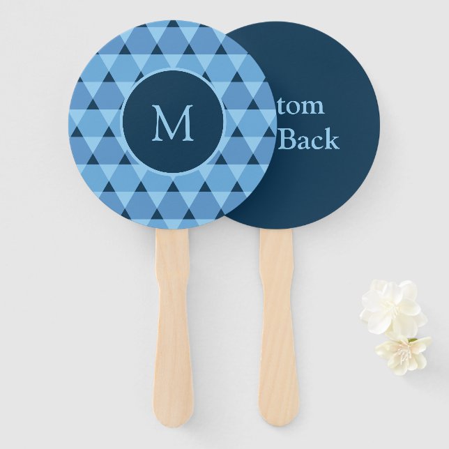Triangles Pattern Hand Fan (Front and Back)