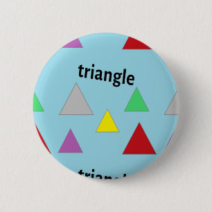 Triangles pattern on blue 2 inch round button