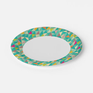 Triangles pattern paper plate