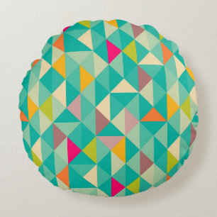 Triangles pattern round pillow