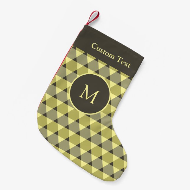 Triangles Pattern Small Christmas Stocking (Front (Hanging))