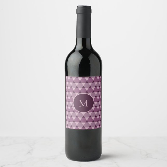 Triangles Pattern Wine Label (Front)