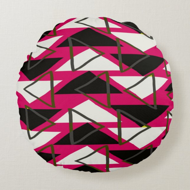 Triangles Round Pillow (Front)