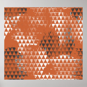 Triangles Seamless: Orange Background Poster