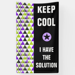 Triangles seamless pattern - green black violet banner