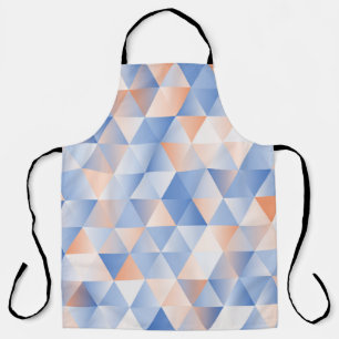 triangles seamless pattern in soft blue and orange apron