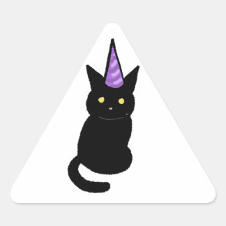 Triangulaire Black  Cat Celebration Sticker