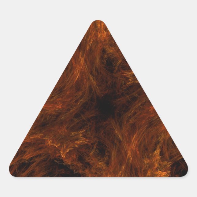 Triangulaire Firery Orange Abstract Fractal Triangle Sticker (Devant)