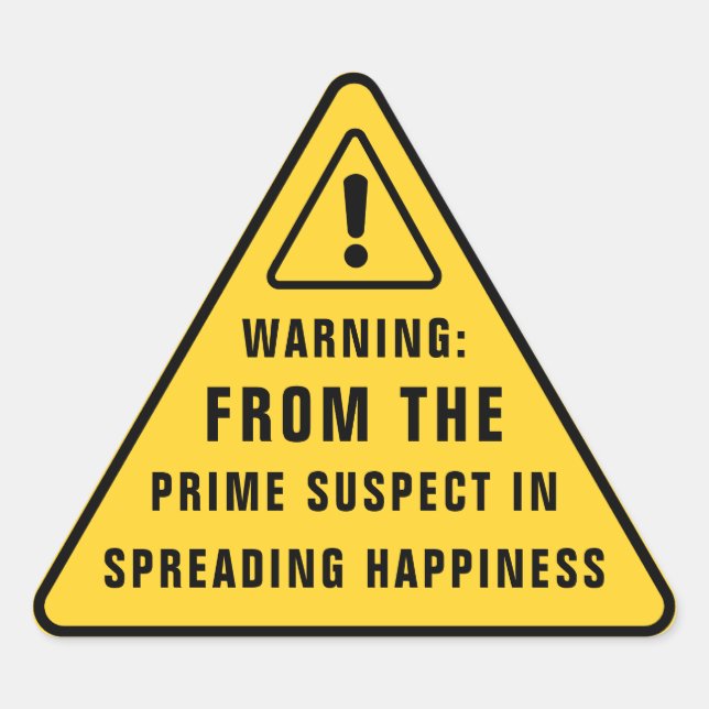 Triangulaire Funny Party Warning Sticker | Yellow Caution Sign  (Devant)