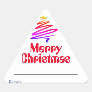 Triangulaire Joyeux Noël. Sticker triangle actuel de Noël