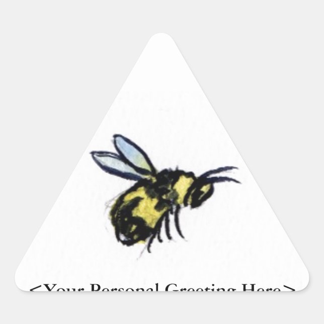 Triangulaire Miel Bee Customisé Insect Art Sticker Bug Étiquett (Devant)