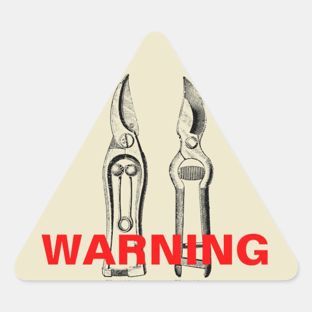 Triangulaire Outils de jardinage vintage Sticker d'avertissemen (Devant)