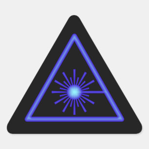 Triangulaire Sticker d'avertissement laser noir et bleu