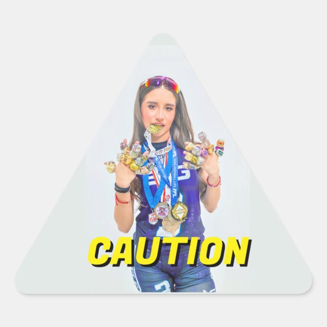 TRIANGULAIRE STICKER DE CAUTION PERSONNALISÉ (Devant)