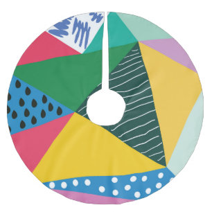Triangular Abstract: Geometric Vintage Decor. Brushed Polyester Tree Skirt