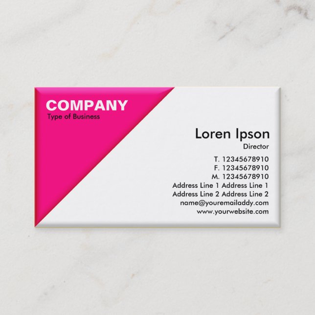 Triangular Corner - 3d Effect - Crimson and White Business Card (Front)