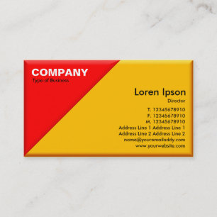 Triangular Corner - 3d Effect - Red and Amber Business Card
