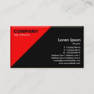 Triangular Corner - 3d Effect - Red and Black Business Card