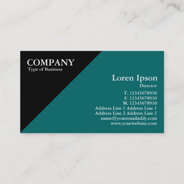 Triangular Corner - Green (006666) Business Card (Front)