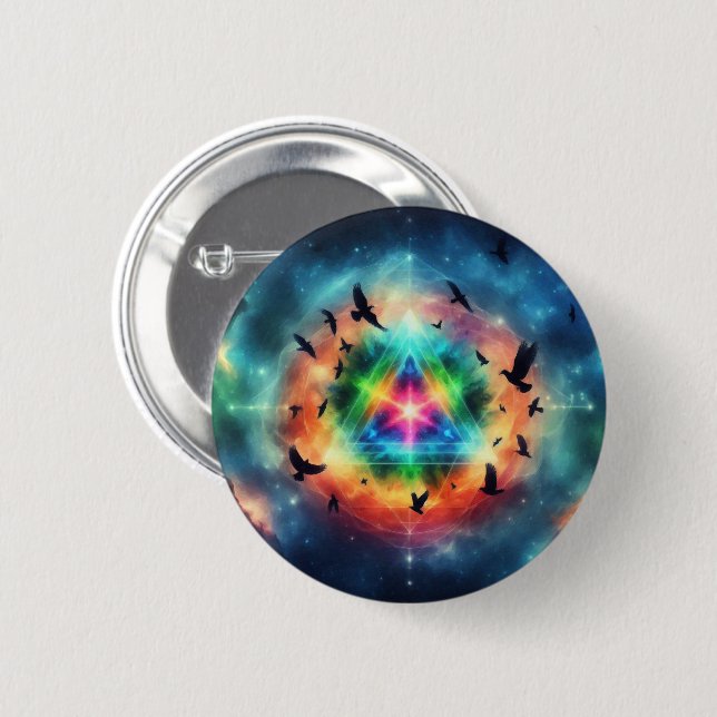 Triangular Cosmic Energy 2 Inch Round Button (Front & Back)