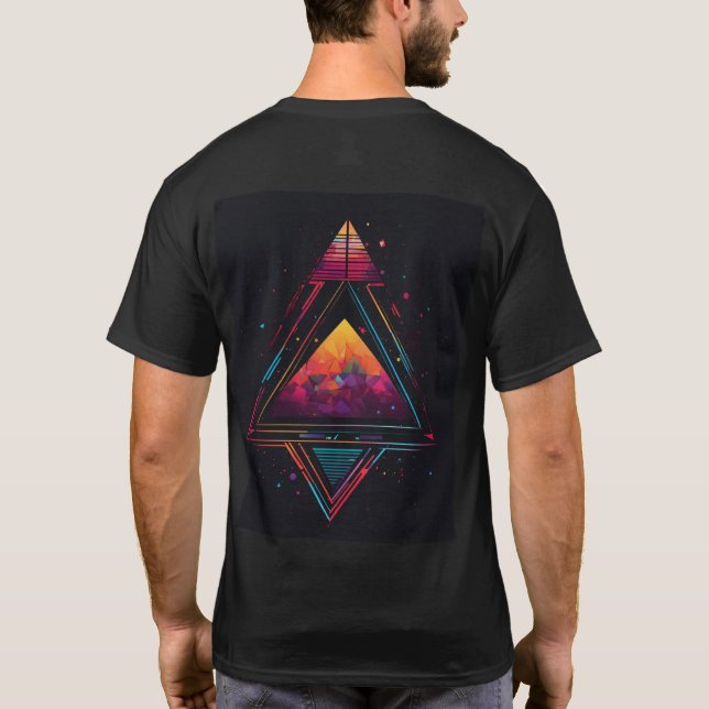 "Triangular Elegance: Modern Geometry T-Shirt" T-Shirt (Back)