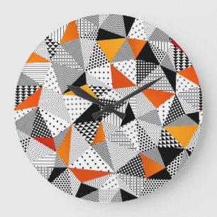 Triangular Fashion: Vintage Polygonal Elegance. Large Clock