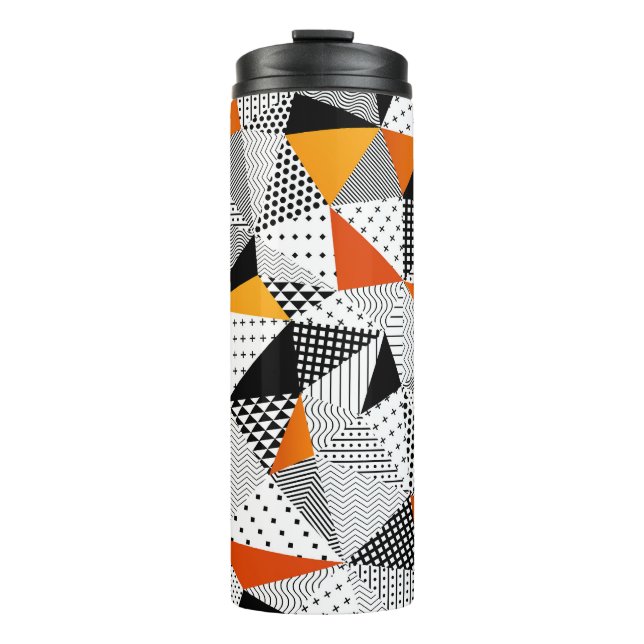 Triangular Fashion: Vintage Polygonal Elegance. Thermal Tumbler (Front)