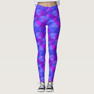 Triangular Geometric Design Purple Blue Leggings
