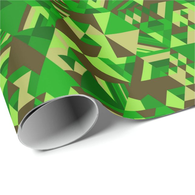 Triangular mosaic in green wrapping paper (Roll Corner)