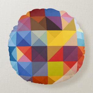 Triangular Mosaic Round Pillow