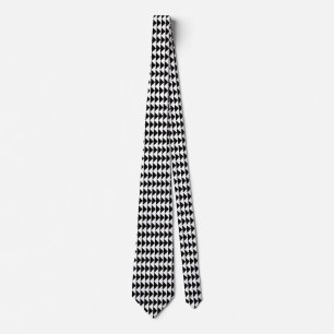 Triangular Pattern - White on Black Tie