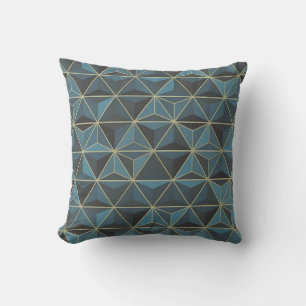 Triangular Pattern with Metallic Accents Throw Pillow