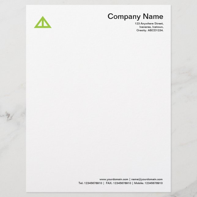 Triangular Shape 02 - Martian Green Letterhead (Front)