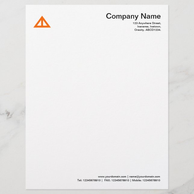 Triangular Shape 02 - Orange Letterhead (Front)