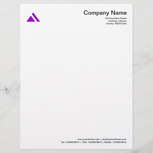 Triangular Shape 03 - Purple Letterhead (Front)