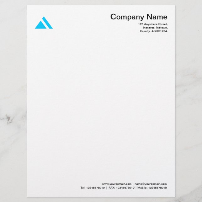 Triangular Shape 03 - Sky Blue Letterhead (Front)