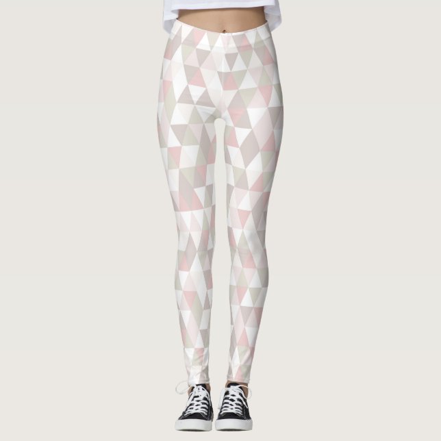 Triangular Shape Geometric Blush Women's Leggings (Front)