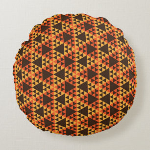 Triangular Shapes hand drawn. Abstract Vintage Tri Round Pillow